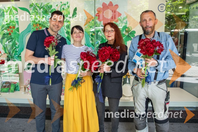  Žiga Kosec, urednik revije Cicido, Mladinska knjiga;  Maja Kastelic, ilustratorka;  Bina Štampe Žmavc, pisateljica;  Damijan Stepančič, ilustrator in slikarRazglasitev prejemnikov Levstikovih nagrad Mladinske knjige, novinarska konferenca