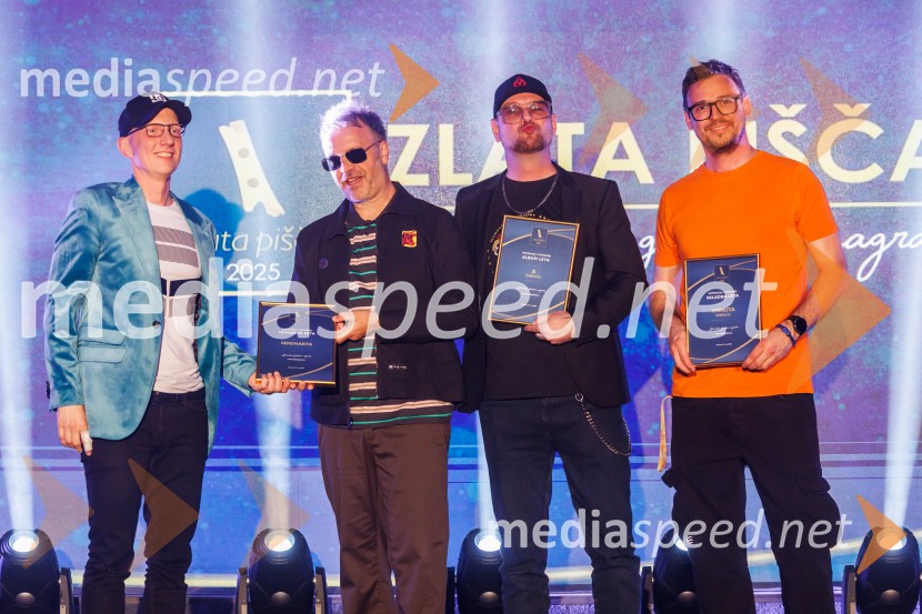  Primož  Benko, glasbenik, član skupine Siddharta;  Jani Hace, glasbenik, Siddharta;  Tomi Meglič, glasbenik, pevec skupine Siddharta;  Boštjan Meglič, glasbenik, član skupine SiddhartaZlata piščal 2025, podelitev glasbenih nagrad