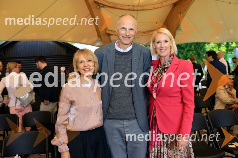 mag. Edita Kuhelj Krajnović, direktorica, Mediade; dr. Iztok Seljak, predsednik Združenje Manager, direktor Hidria Holding d.o.o.;  Petra Juvančič, izvršna direktorica, Združenje ManagerMQ konferenca 2025: Nadarjeni za uspeh