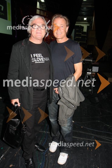 Lado Leskovar in Aleksander Mežek, pevcaMilan Pečovnik – Pidži, koncert ob 30. obletnici glasbenega ustvarjanja