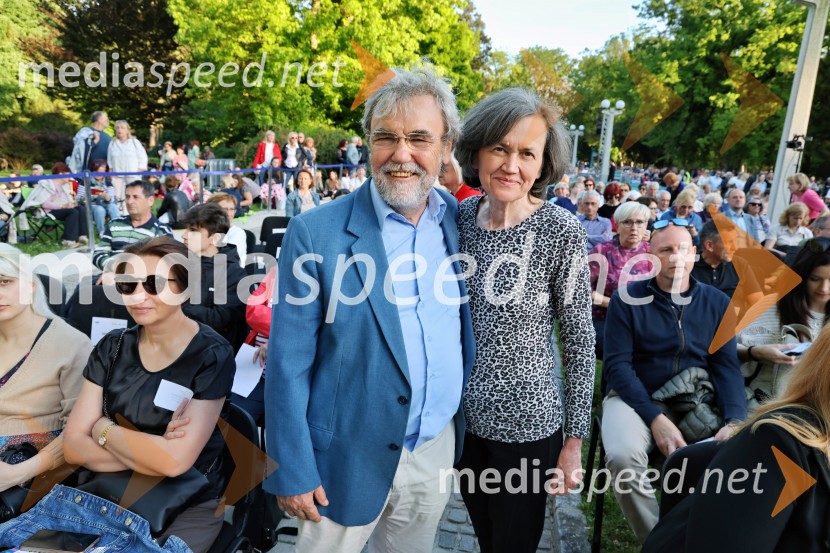 mag. Zdravko Luketič, mestni svetnik MOM, Nova Slovenija – Krščanski demokrati;  Nilda Luketič10. Operna noč v Mestnem parku 2025