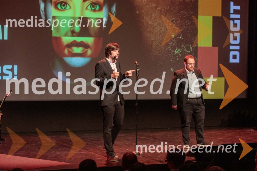 Vid Sodnik, improvizator;  Juš Milčinski, improvizator in TV voditeljDiggit 2025, podelitev nagrad