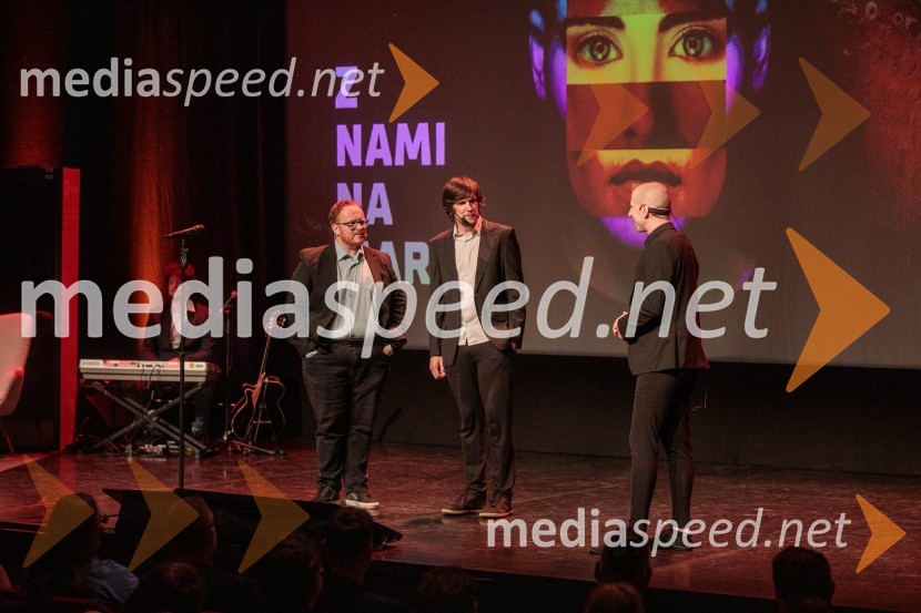  Juš Milčinski, improvizator in TV voditelj;  Vid Sodnik, improvizator;  ... Diggit 2025, podelitev nagrad