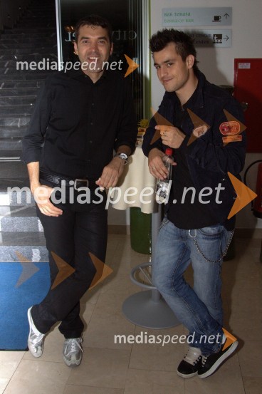 Mario Galunič, povezovalec prireditve in Omar Naber, pevecSlovenska popevka 2009, zaključna zabava