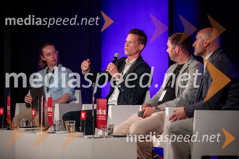  Gabriella Lowe, COO & Head of Women's Sport, LawInSport;  Péter Rippel-Szabó, odvetnik pri Law, LeitnerLaw Szabó és Társai Ügyvédi Iroda;  Liam Thorpe, Red Bull GmbH;  Branko Čakarmiš,  strateški svetovalec, POP TVPoslovni svet športa v vzhodni Evropi, konferenca