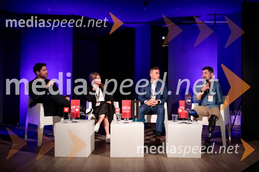  Sean Cottrell, LawInSport;  Karolina Letniowska, odvetnica B&S Law;  Jan Exner;  Darko Đurić, upokojeni slovenski paraolimpijec, plavalecPoslovni svet športa v vzhodni Evropi, konferenca