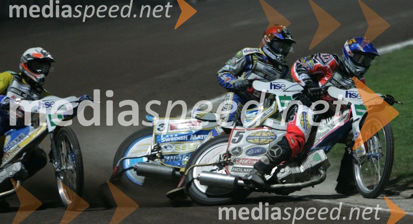 Finalna vožnja 4: Greg Hancock (ZDA) in Tony Rickardsson (Švedska)SPEEDWAY, VN Slovenije 2004