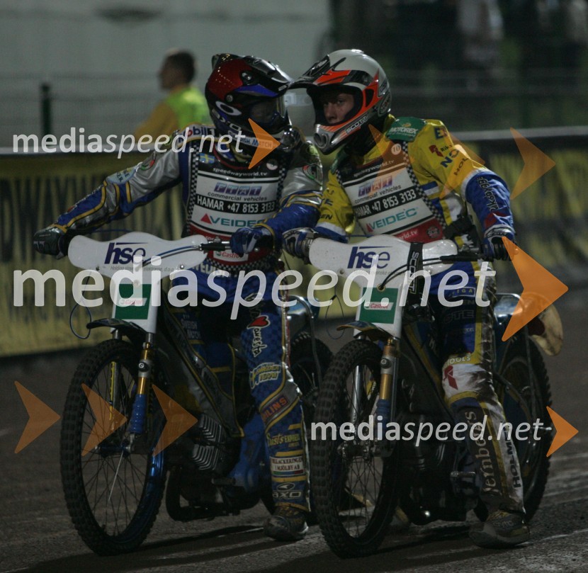 Tony Rickardsson in Andreas Jonsson (oba Švedska)SPEEDWAY, VN Slovenije 2004