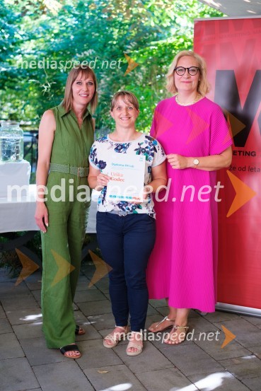  Mateja Repovž, namestnica direktorice na Marketing magazinu in direktorica DIGGIT;  Urška Godec;  Katja Krasko Štebljaj, samostojna svetovalka za strateško interno komuniciranjePR lab, napredna šola za odnose z javnostmi, podelitev diplom 2025