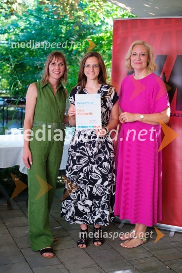  Mateja Repovž, namestnica direktorice na Marketing magazinu in direktorica DIGGIT;  Janja Mahorčič, NUK;  Katja Krasko Štebljaj, samostojna svetovalka za strateško interno komuniciranjePR lab, napredna šola za odnose z javnostmi, podelitev diplom 2025