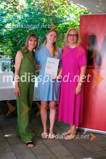  Mateja Repovž, namestnica direktorice na Marketing magazinu in direktorica DIGGIT;  Ana Novak;  Katja Krasko Štebljaj, samostojna svetovalka za strateško interno komuniciranjePR lab, napredna šola za odnose z javnostmi, podelitev diplom 2025