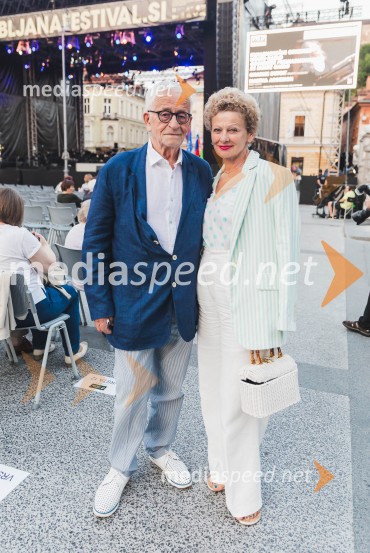 dr. Peter  Čeferin, pravnik, pisatelj;  Rija  Čič, inženirka tekstilne industrije73. Ljubljana Festival, Poletna noč 2025, otvoritev