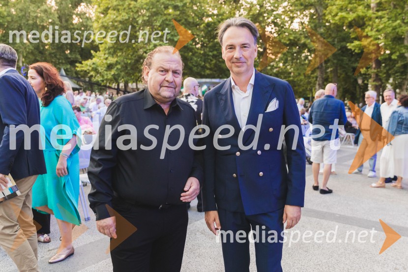  Darko  Brlek, direktor in umetniški vodja, Festival Ljubljana;  Tomislav Čizmić, predsednik poslovodstva družbe, Telemach Slovenija d.o.o.73. Ljubljana Festival, Poletna noč 2025, otvoritev