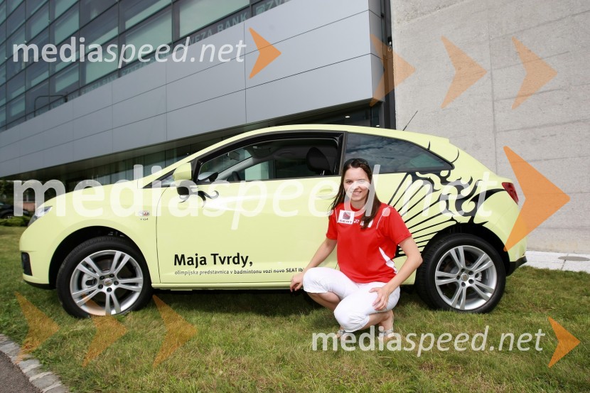Maja Tvrdy, igralka badmintonaMaja Tvrdy, olimpijska predstavnica v badmintonu prejela ključe novega avtomobila Seat Ibiza