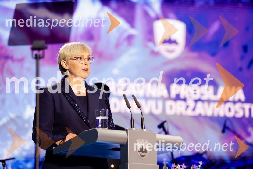 dr. Nataša Pirc Musar, predsednica Republike SlovenijeOsrednja slovesnost ob 34. dnevu državnosti na Kongresnem trgu