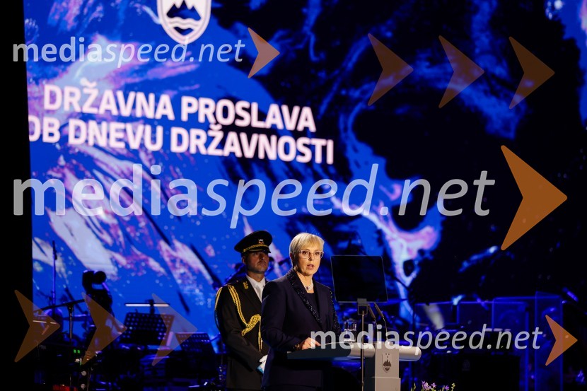 dr. Nataša Pirc Musar, predsednica Republike SlovenijeOsrednja slovesnost ob 34. dnevu državnosti na Kongresnem trgu