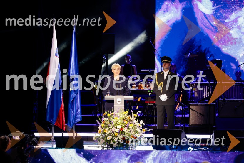 dr. Nataša Pirc Musar, predsednica Republike SlovenijeOsrednja slovesnost ob 34. dnevu državnosti na Kongresnem trgu
