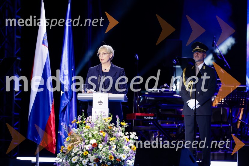 dr. Nataša Pirc Musar, predsednica Republike SlovenijeOsrednja slovesnost ob 34. dnevu državnosti na Kongresnem trgu