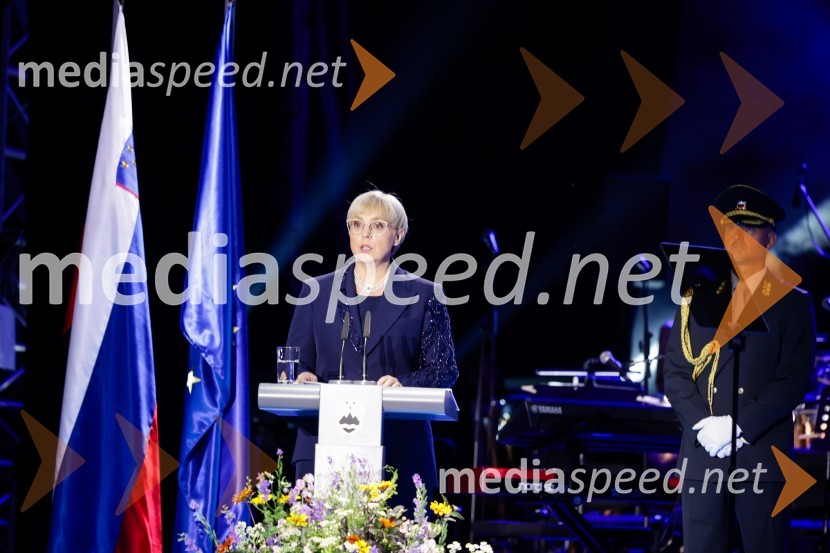dr. Nataša Pirc Musar, predsednica Republike SlovenijeOsrednja slovesnost ob 34. dnevu državnosti na Kongresnem trgu