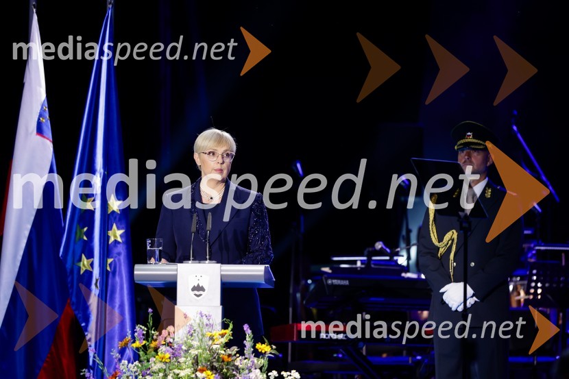 dr. Nataša Pirc Musar, predsednica Republike SlovenijeOsrednja slovesnost ob 34. dnevu državnosti na Kongresnem trgu