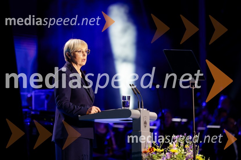dr. Nataša Pirc Musar, predsednica Republike SlovenijeOsrednja slovesnost ob 34. dnevu državnosti na Kongresnem trgu