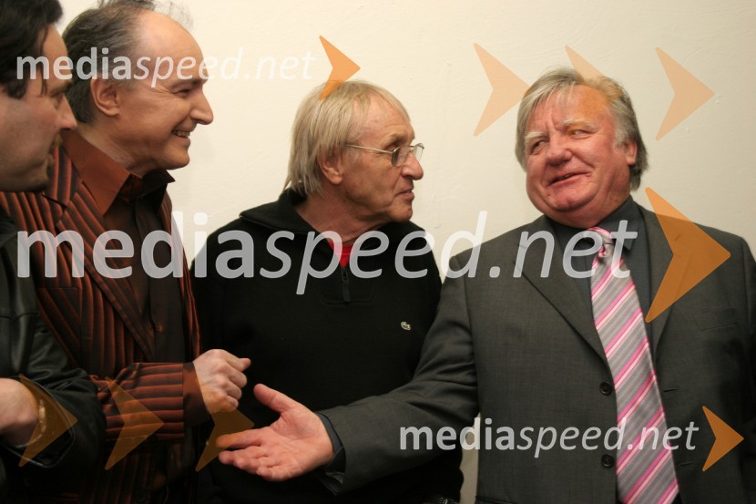 Jernej Kuntner, Rajko Djordjevič, direktor VTV (Velenjska televizija), Tone Fornezzi Tof in Tone PartljičParada humorja 2006