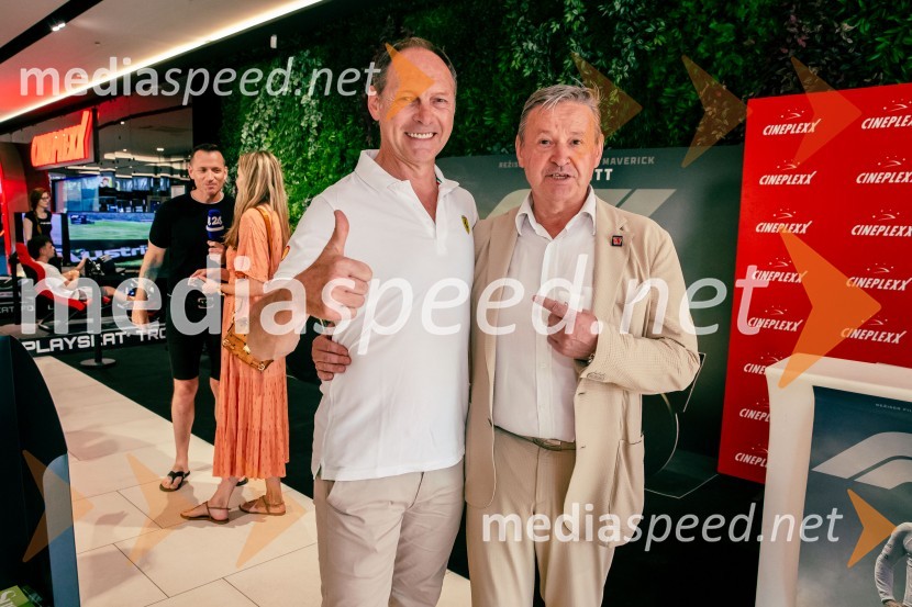  Jože Potrebuješ, skupina Čuki;  Matjaž Tomlje, poslovnež, glavni urednik revije Avto ŠportPremiera filma F1 v Cineplexx Ljubljana
