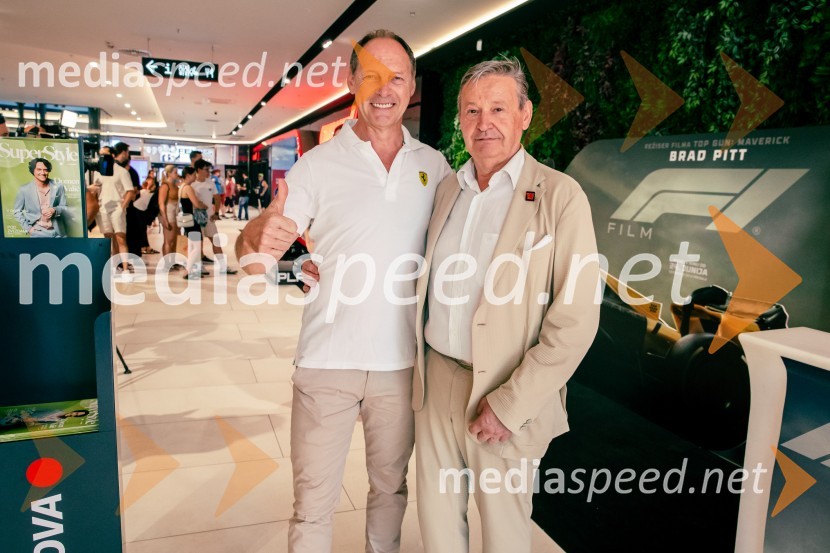  Jože Potrebuješ, skupina Čuki;  Matjaž Tomlje, poslovnež, glavni urednik revije Avto ŠportPremiera filma F1 v Cineplexx Ljubljana