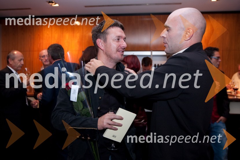 Diego de Bree, režiser predstave in Janko Petrovec, igralecCenci, premiera v Mestnem gledališu ljubljanskem (MGL)