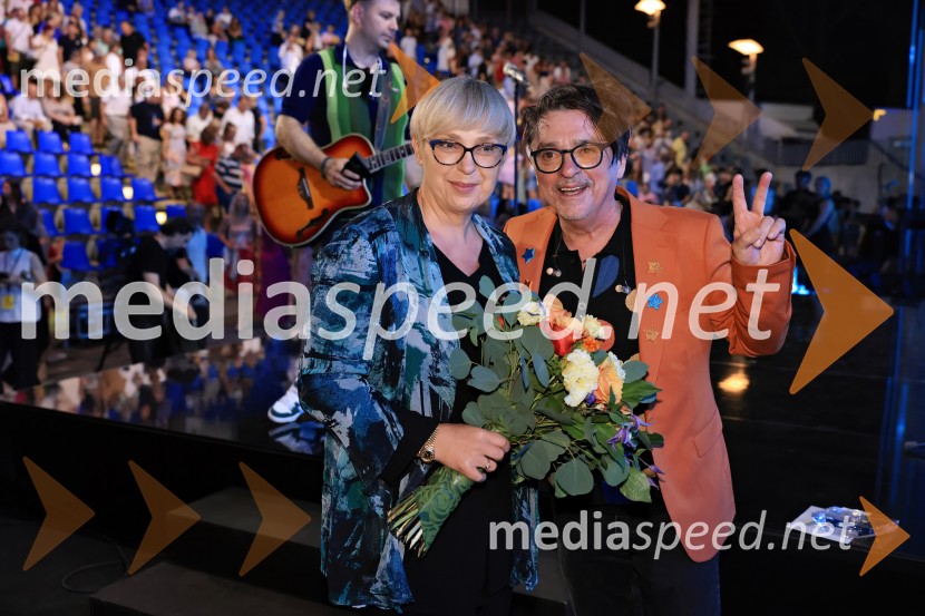 dr. Nataša Pirc Musar, predsednica Republike Slovenije;  Dare Kaurič, pevec44. festival Melodije morja in sonca, zmagovalec Dare Kaurič