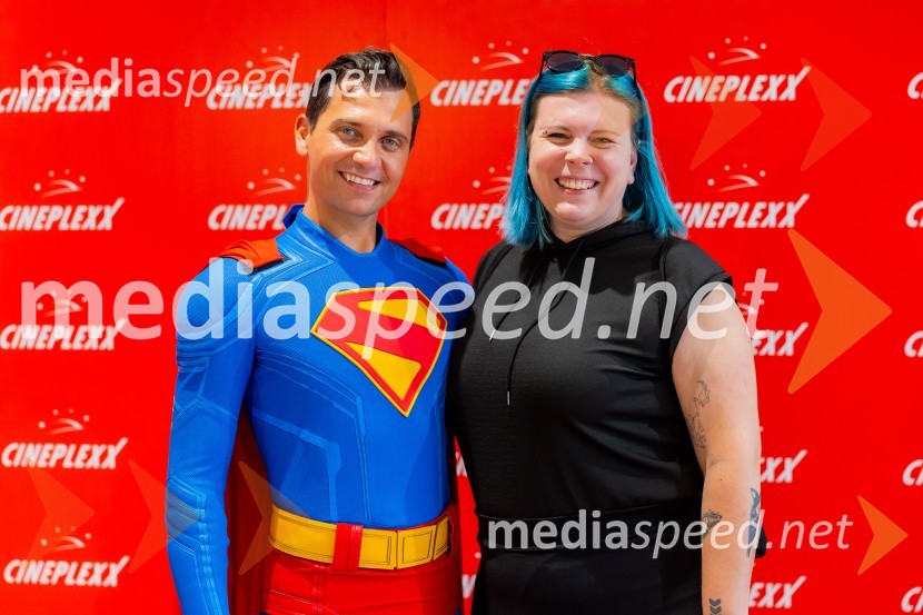  Matic  Gaiser, cosplayer, costumer;  Tanja Divac, novinarkaVečer superjunakov z legendarnim Supermanom v Cineplexx Ljubljana