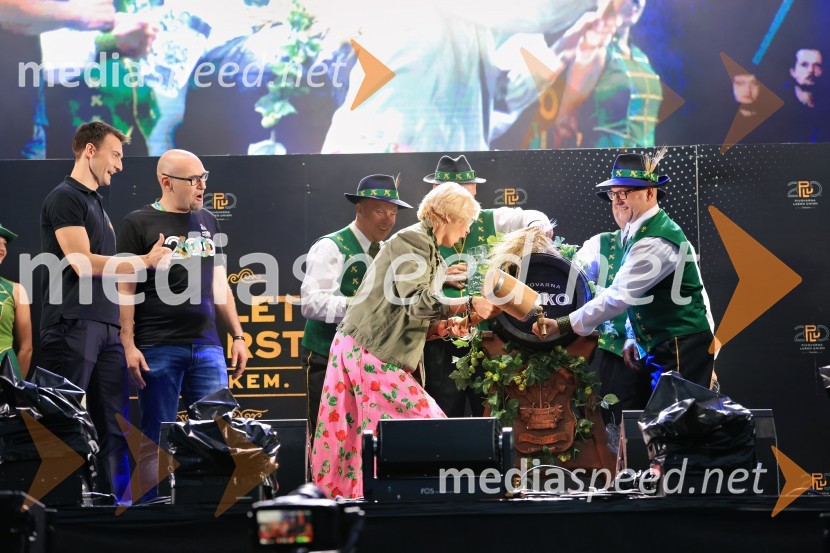  Marko Šantej, župan, Občina Laško;  Miha  Mirt, direktor STIK Laško;  Marta Bulhak, direktorica Pivovarna Laško Union60. festival Pivo in cvetje 2025 odprli Magnifico, Šank Rock, Jan Plestenjak, Luka Basi in Dejan Dogaja
