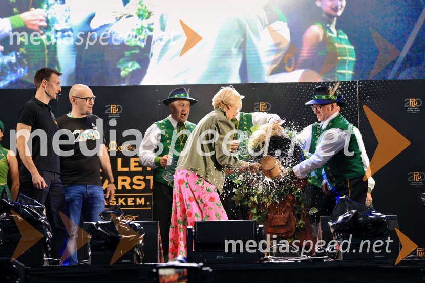  Marko Šantej, župan, Občina Laško;  Miha  Mirt, direktor STIK Laško;  Marta Bulhak, direktorica Pivovarna Laško Union60. festival Pivo in cvetje 2025 odprli Magnifico, Šank Rock, Jan Plestenjak, Luka Basi in Dejan Dogaja