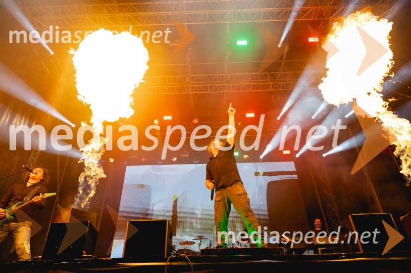  Bor Zuljan, kitarist, Šank rock;  Matjaž Jelen, pevec, skupina Šank Rock60. festival Pivo in cvetje 2025 odprli Magnifico, Šank Rock, Jan Plestenjak, Luka Basi in Dejan Dogaja