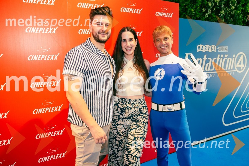  Jan Potrč, glasbenik;  Lucija Burgar, študentka seksologije;  Matic  Gaiser, cosplayer, costumerVečer superjunakov s filmom Fantastični 4: prvi koraki v Cineplexx Ljubljana