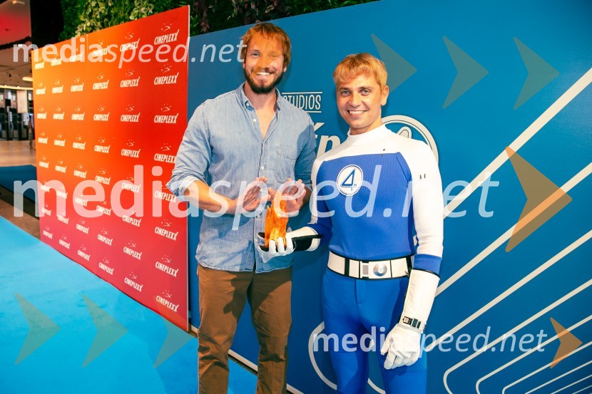  Andrei Lenart, igralec;  Matic  Gaiser, cosplayer, costumerVečer superjunakov s filmom Fantastični 4: prvi koraki v Cineplexx Ljubljana