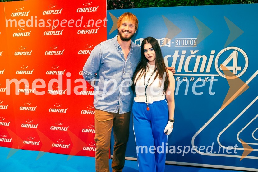  Andrei Lenart, igralec;  Simona Bračun Rok, CineplexxVečer superjunakov s filmom Fantastični 4: prvi koraki v Cineplexx Ljubljana