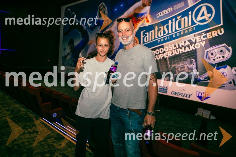  Trina Bravničar;  Aleš Bravničar, fotografVečer superjunakov s filmom Fantastični 4: prvi koraki v Cineplexx Ljubljana