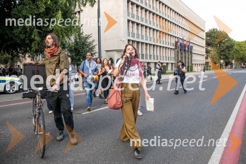  Zala Primc, aktivistkaProtest civilne družbe Gaza strada, kaj dela vlada!?