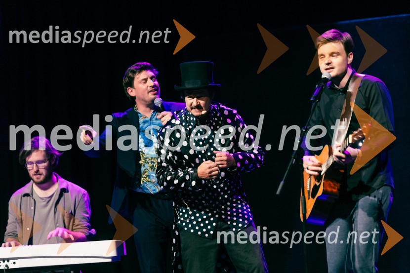  Leon Firšt, skladatelj;  Tin Vodopivec, stand up komik;  Andrej  Težak-Tešky, stand-up komik, manager, producent, tekač na dolge proge in dobrodelnež;  Jure Jamnik, komikFestival Panč se je začel s slovenskim introm