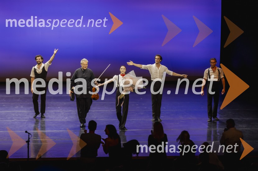  Vadim Repin, violinist;  Svetlana Zaharova , baletna plesalkaSvetlana Zaharova & Vadim Repin s prireditvijo Pas-De-Deux For Toes and Fingers