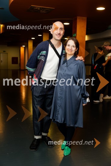  Matteo  Rinaldini, Santarcangelo Festival;  Klara  Drnovšek Solina, sokuratorica programa Mladi leviMladi levi 2025, otvoritev festivala