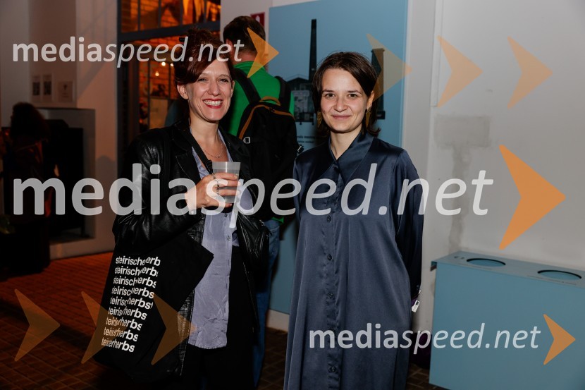  Beatrice Forchini, kuratorica festivala Steirischer Herbst ;  Klara  Drnovšek Solina, sokuratorica programa Mladi leviMladi levi 2025, otvoritev festivala