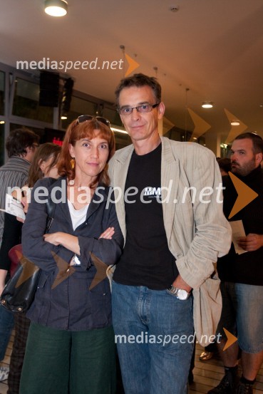 Barbara Hieng Samobor, direktorica Mestnega gledališča Ljubljana in njen mož Igor Samobor, igralecLaibach in Juno Reactor, koncert