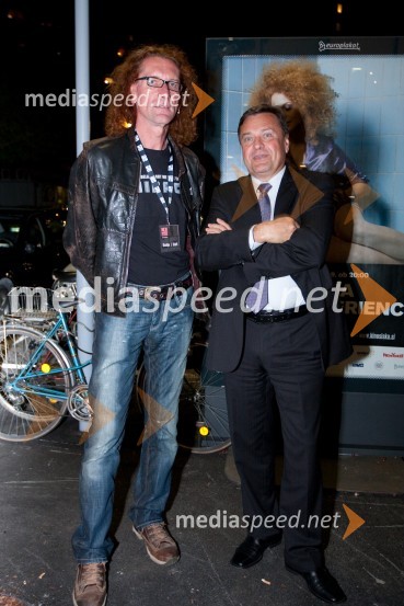 Simon Kardum, direktor Kina Šiška in Zoran Jankovič, župan LjubljaneLaibach in Juno Reactor, koncert