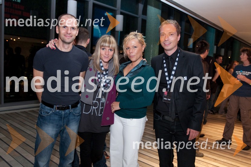 Uroš Grilc, načelnik za kulturo mestne občine Ljubljana, Piera Ravnikar, vodja projektov Kino Šiška, Majda Vrhovnik, PR za New Yorker in Deichman in Mitja Bravhar, Kino ŠiškaLaibach in Juno Reactor, koncert