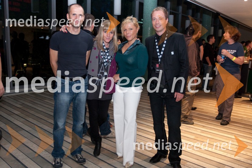 Uroš Grilc, načelnik za kulturo mestne občine Ljubljana, Piera Ravnikar, vodja projektov Kino Šiška, Majda Vrhovnik, PR za New Yorker in Deichman in Mitja Bravhar, Kino ŠiškaLaibach in Juno Reactor, koncert