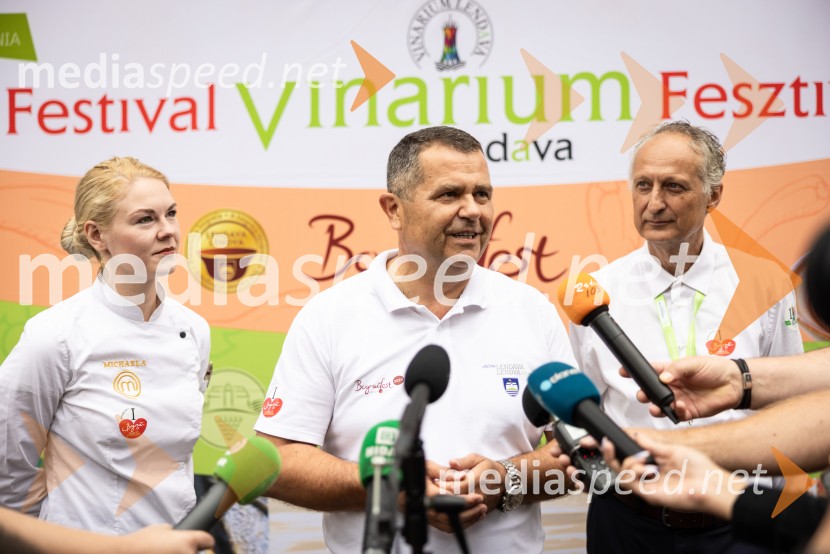  Miša Koplova, Masterchef Slovenija 2025, zmagovalka ;  Janez Magyar, župan, Občina Lendava;  Bojan Petrijan, v.d. direktorja, Zavod za turizem in razvoj LendavaBogračfest 2025: kulinarični vrhunec Festivala Vinarium