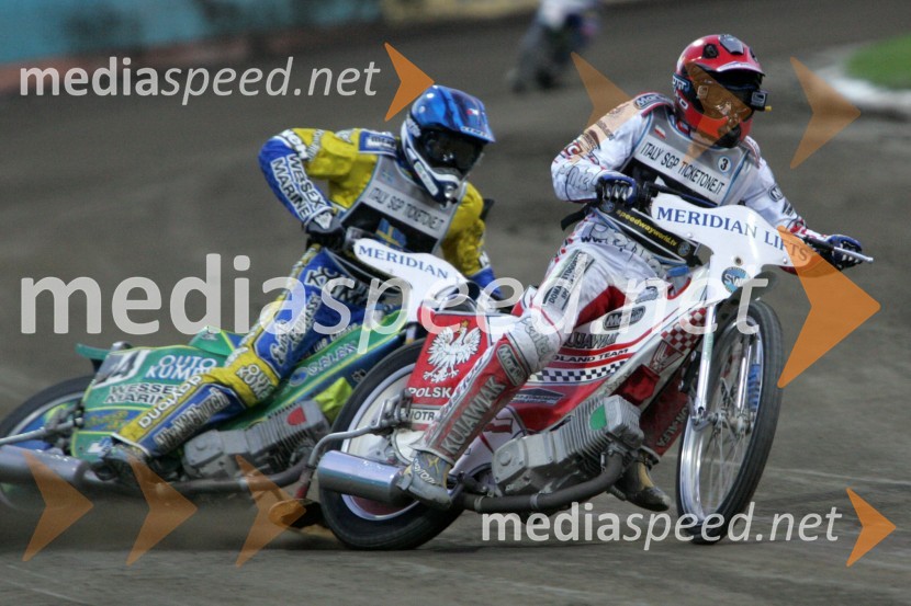 Antonio Lindbaeck (Švedska) in Piotr Protasiewicz (Poljska)SPEEDWAY, Ekipno svetovno prvenstvo 2005