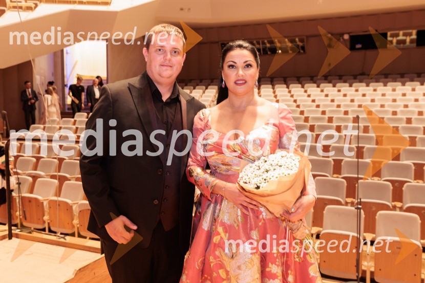  David Čadež, operni pevec;  Anna Netrebko, sopranistkaVečer Puccinijeve glasbe, Ljubljana Festival